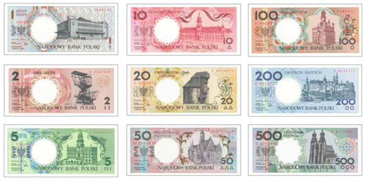 Zestaw banknotów NBP "Miasta polskie"