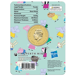 Set de 3 monnaies en bronze d'aluminium The Perth Mint : Peppa Pig - Friends 30,5 g 2026