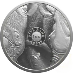 Big Five: Rhino Set 2 x 1 oz Silver 2025 Proof Doublecap