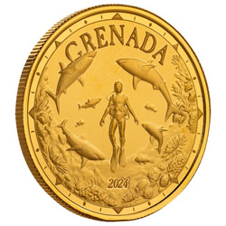Grenada: Shark Diver 1 uncja Złota 2024 Proof