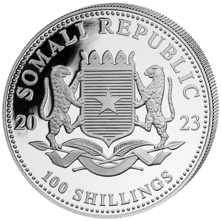 Somalia: African Wildlife - Leopard 1 oz Silver 2023