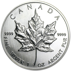 Hoja de Arce Canadiense 1 oz Plata 1990