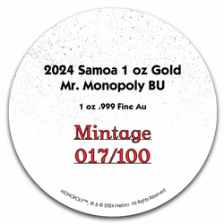 Samoa: Monopoly 1 uncja Złota 2024