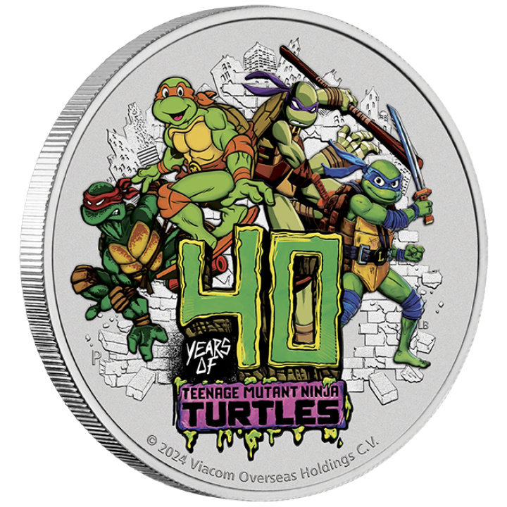 Tuvalu: Teenage Mutant Ninja Turtles - 40th anniversary coloured 1 oz Silver 2024 (coin in card)