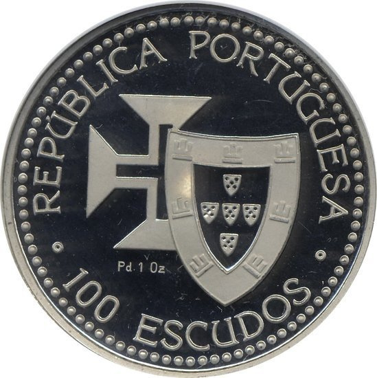 Madeira and Porto Santo 1 uncja Palladu 1989 Proof