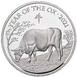 Lunar: Rok Bawoła 5 uncji Srebra 2021 Proof