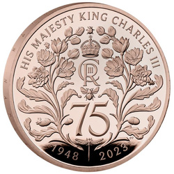 75º Aniversario de Su Majestad el Rey Carlos III £5 Oro 2023 Proof
