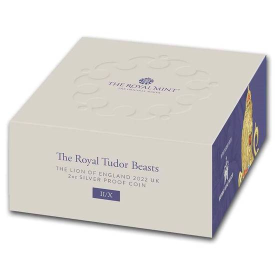 The Royal Tudor Beasts : León de Inglaterra 2 oz Plata 2022 Proof