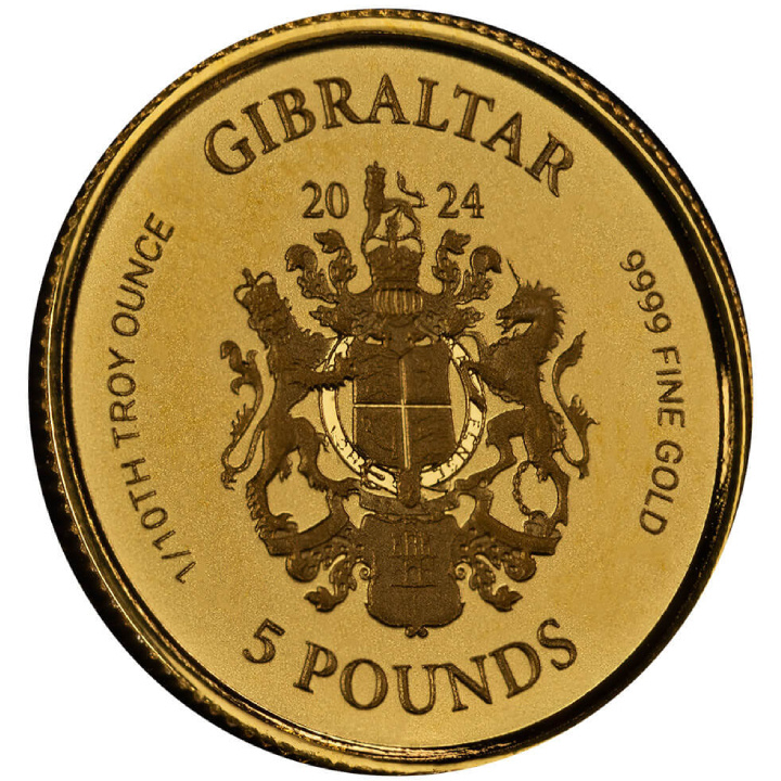 Gibraltar: Lady Justice 1/10 uncji Złota 2024 Proof