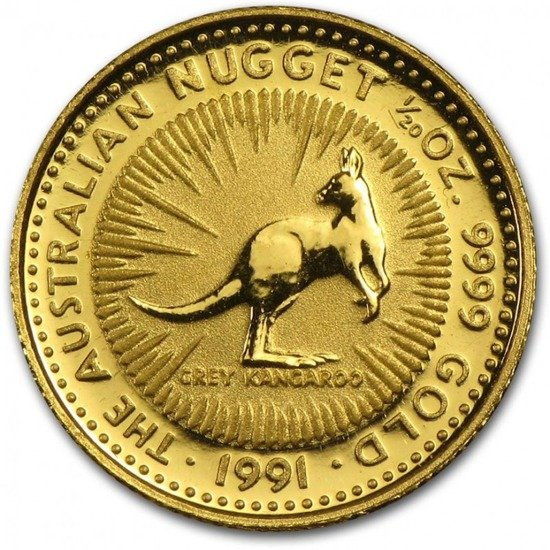 Australisches Känguru- Nugget 1/20 oz Gold 1991