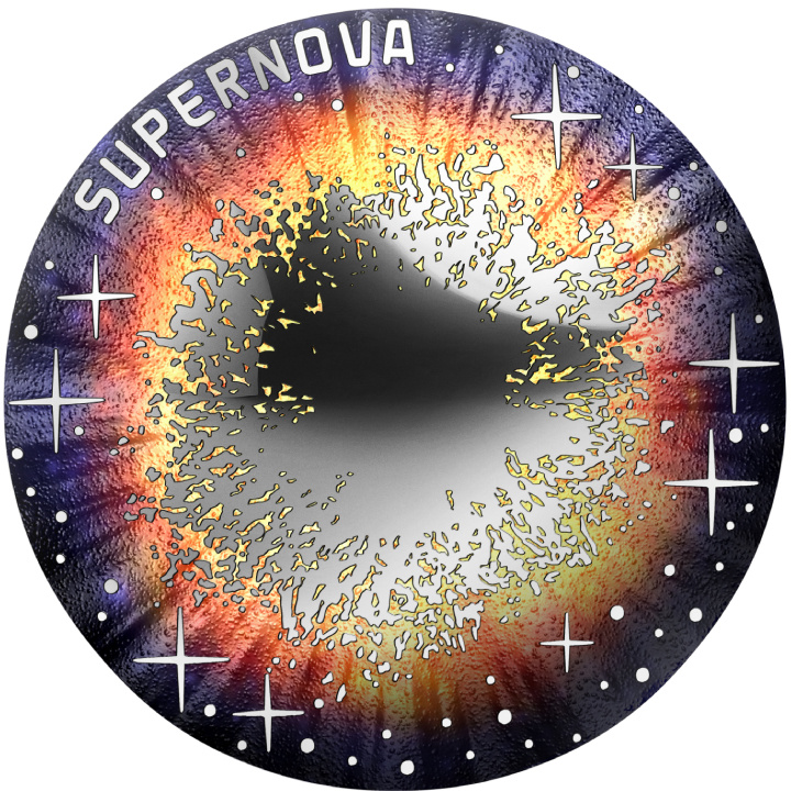 La beauté de l'univers - Supernova colorée 20 euros argent 2024 Proof