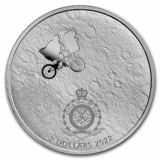 Niue: E.T. coloured - 40th Anniversary of the film 1 oz Silver 2022 UV Glow Proof (Embalaje metálico)
