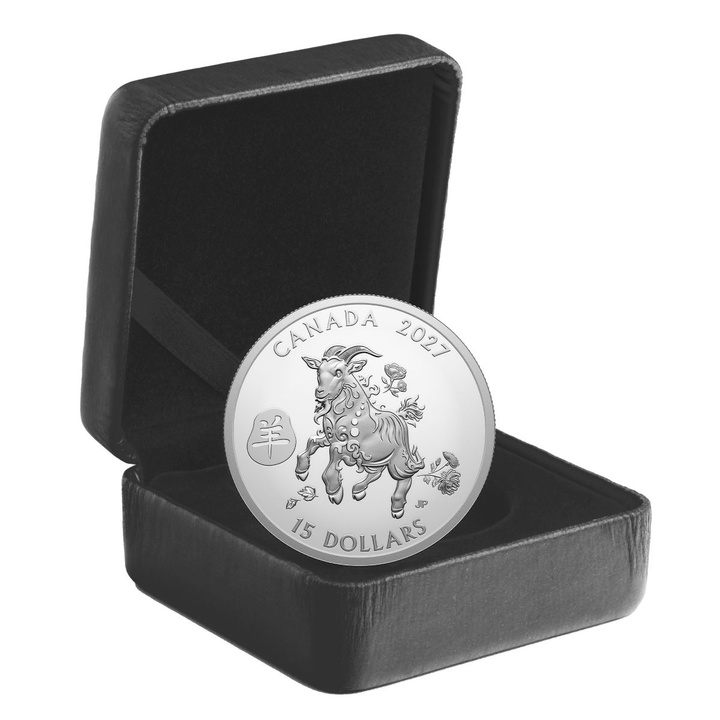 Stříbrná mince Lunar Year of the Goat 1 unce stříbra 2027 Proof