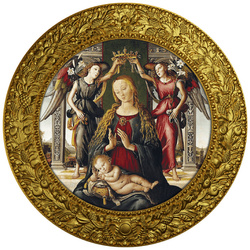 Cameroon: Master of Santo Spirito - Madonna and Child with Two Angels coloured Silver 2022 Gilded Proof Coin