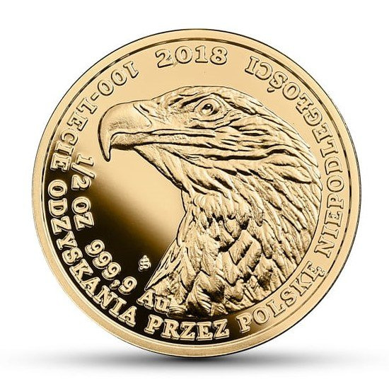 Bielik sas „100 év függetlenség” 1/2 uncia arany 2018