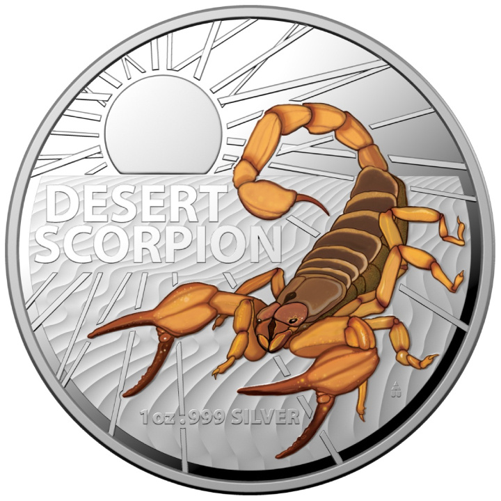 Australia's Most Dangerous: Desert Scorpion coloured 1 oz Silber 2023 Proof Coin
