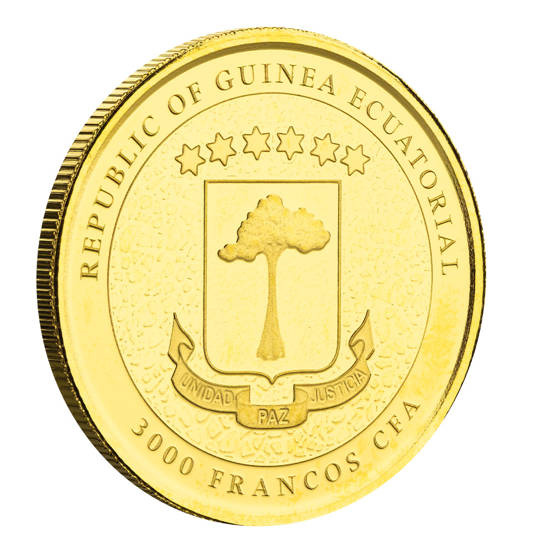 Guinea Equatoriale: Giraffa 1 oncia d'oro 2021 Proof