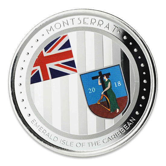 Montserrat: Emerald Isle of the Caribbean barevná 1 unce stříbra 2018 Proof