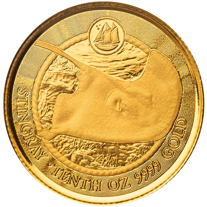 Cayman Islands: Stingray 1/10 oz Gold 2023 Prooflike