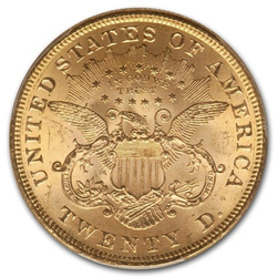 Libertad Doble Águila 20 Dólar 1873 Condición 2-