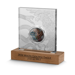 Malta: Golden Eagle 2 oz Silber 2024 High Relief Antiqued Coin