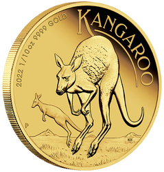 Set Australian Kangaroo 1/4 oncia e 1/10 oncia d'oro 2022 Proof