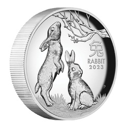 Perth Mint: Lunar III - Year of the Rabbit 1 oz Silber 2023 Proof High Relief