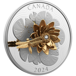 Canada: The Dragonfly and the Bloom pozłacany $50 Srebro 2024 Proof