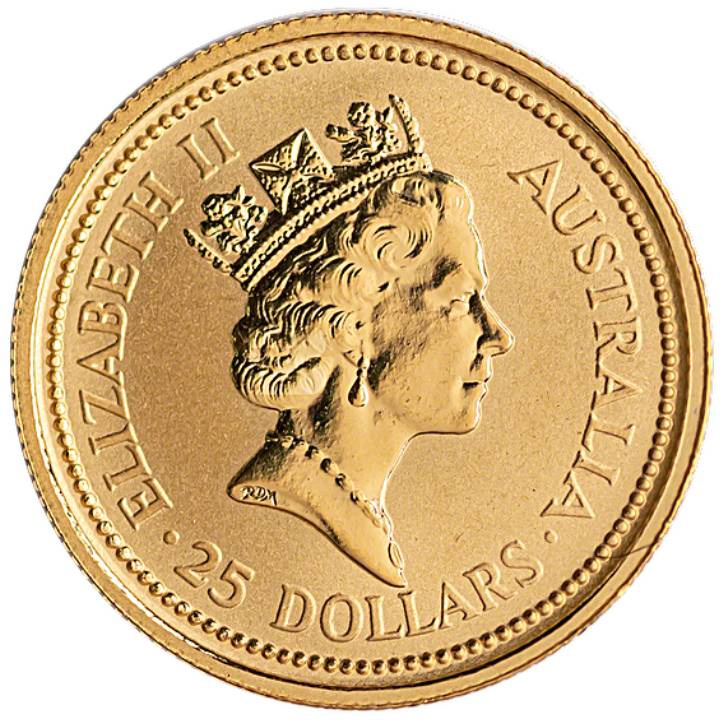 Australian Nugget - Red Kangaroo 1/4 oz Gold 1990