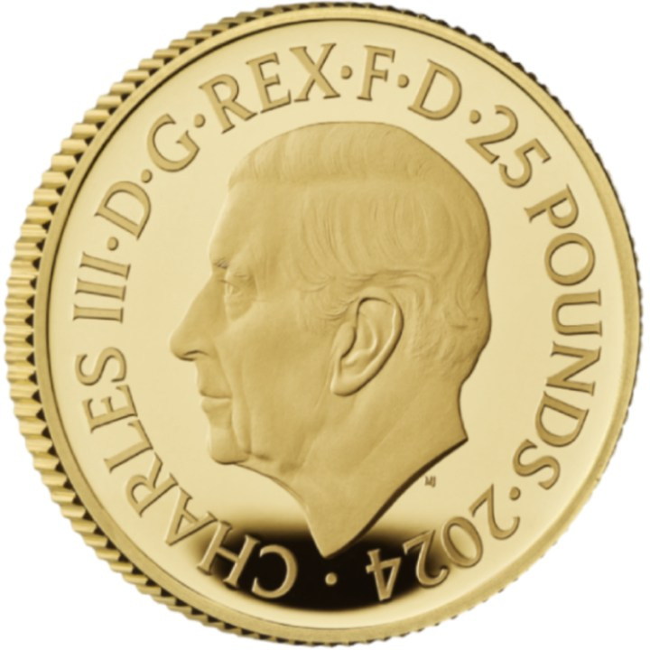 Royal Mint Lunar: Anno del Dragone 1/4 oncia d'oro 2024 Proof