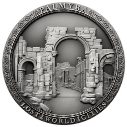 Niue: La última mirada en Palmyra $2 Srebro 2021 Alto Relieve Moneda Antigua