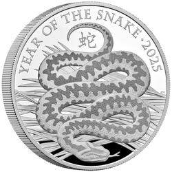 Royal Mint Lunar: Anno del Serpente 5 once d'argento 2025 Proof