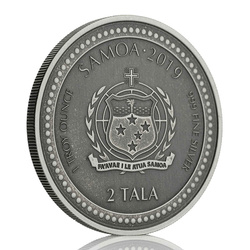 Samoa: Mořský koník 1 unce stříbra 2019 Antiqued Coin