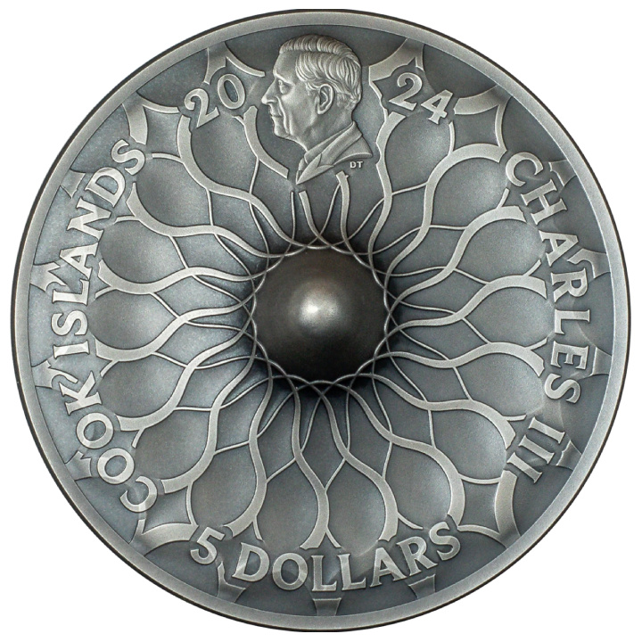 Cook Islands: Spinning Coin 1 oz Silber 2024 Antiqued Coin