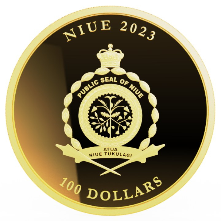 Niue: Icon Queen Elizabeth II 1 unce zlata 2023 Prooflike
