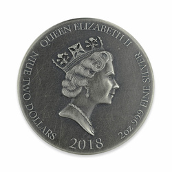 Niue: Biblické příběhy – Ohnivý vůz 2 unce stříbra 2018 Proof Antiqued Coin