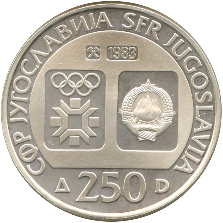 Juego de 15 monedas de plata Yugoslavia: Juegos Olímpicos de Invierno de Sarajevo 1984 Proof