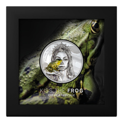 Cook Islands: Eye of a Fairytale - Kiss the Frog kolorowany 2 uncje Srebra 2023 Proof Ultra High Relief
