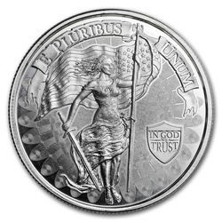 Libertad y Unidad 1 oz Plata Alto Relieve Redondo
