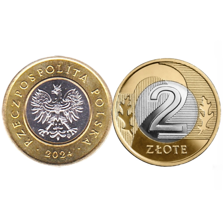 Banca Națională a Poloniei 2 zloți Sac monetărie 100 bucăți 2024 UNC