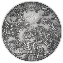 Palau: H.P. Lovecraft - Azathoth coloreada 3 oz Plata 2023 Ultra Alto Relieve Moneda Antigua