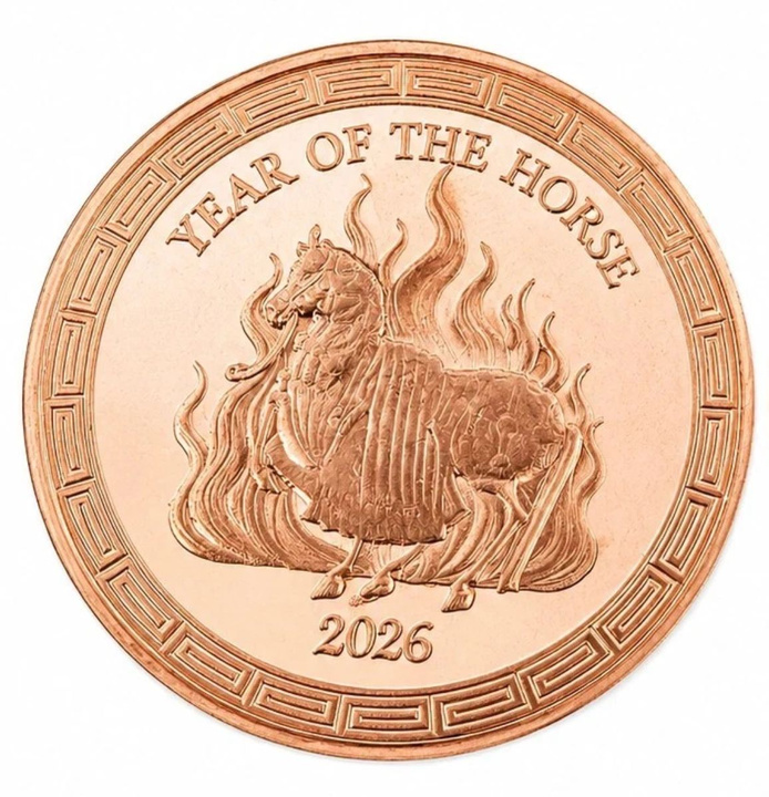 Medaglia in rame Year of the Horse: Pegasus 2026 1 oncia AVDP di rame