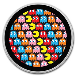 PAC-MAN Pixel Pattern barevný 1 unce stříbra