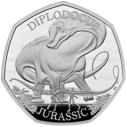 Dinosauri: Esemplari iconici - Diplodocus 50p Argento 2024 Proof