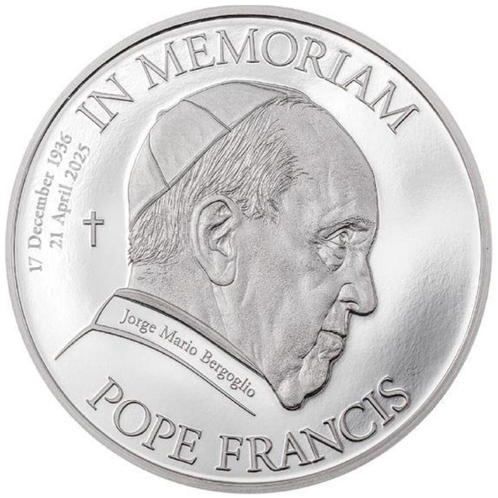 Isole Cook: In Memoriam Papa Francesco 1 oncia d'argento 2025 Proof