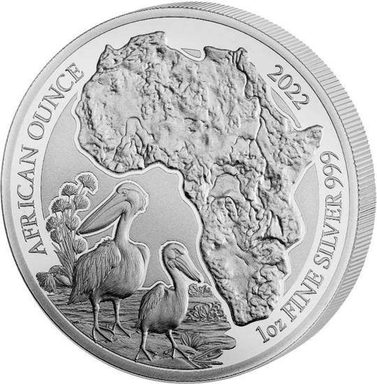 Rwanda: African Ounce - Pelican 1 uncja Srebra 2022 Proof