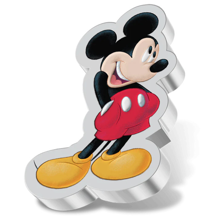 Niue: Disney - Mickey Mouse coloured 1 oz Silber 2021 Proof Shaped Coin