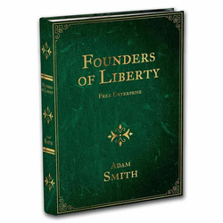 Fondateurs de la liberté : Adam Smith - Libre entreprise 1 once d'argent Pièce vieillie