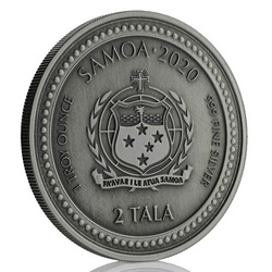 Samoa: Mořský koník 1 unce stříbra 2020 Antique Finish