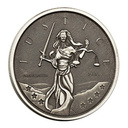 Gibraltar : Lady Justice 1 once d'argent 2021 Antique Coin